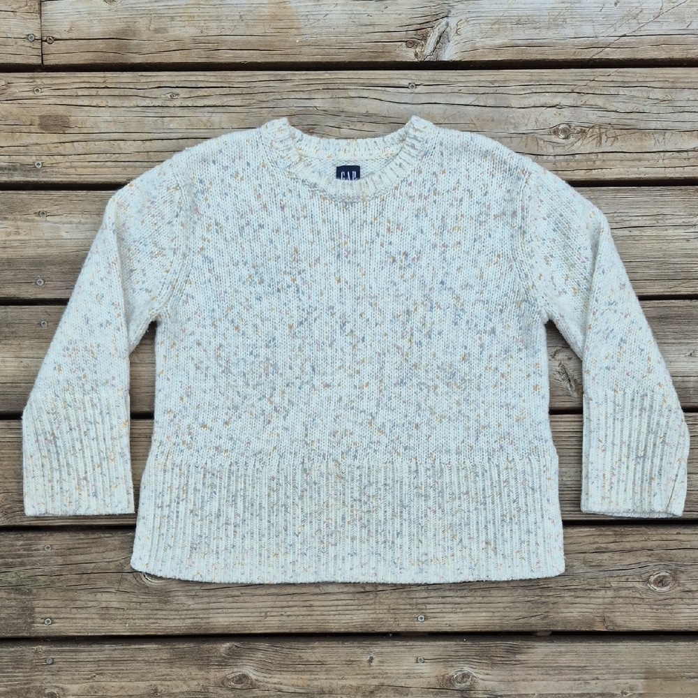 GAP Speckled Cream Crew Neck Sweater